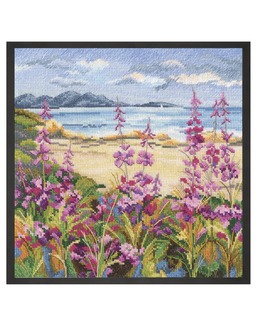 Broderikit Tavla Blomster Vid Havet