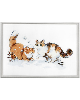Broderikit Tavla Lek i Snön