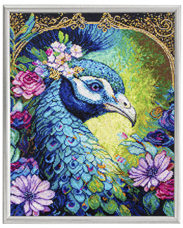 Broderikit Tavla Påfågel