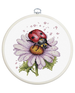 Broderikit Tavla Blomma & Nyckelpiga