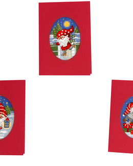 Julkort Sprallig tomte 3-pack