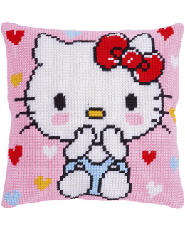 Broderipakke Pute Hello Kitty Kyss Strikking, pynt, garn og strikkeoppskrifter