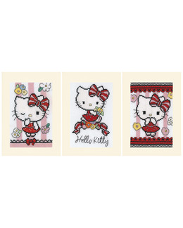 Broderikit Kort Hello Kitty 3 - Pack
