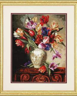 Broderikit Tavla Papegojtulpaner