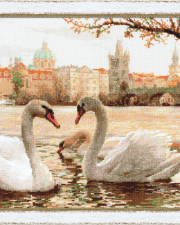 Broderikit Tavla Svanar i Prag