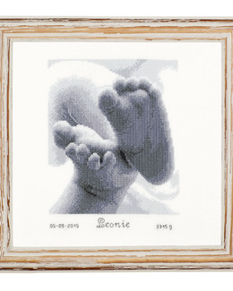 Broderikit Födelsetavla Tio små tår