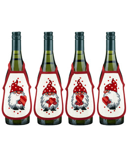 Flaskförkläden Hjärtetomtar 4-pack