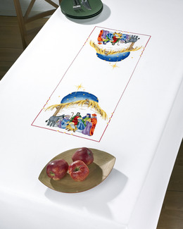 Broderikit Middagsduk Julkrubban