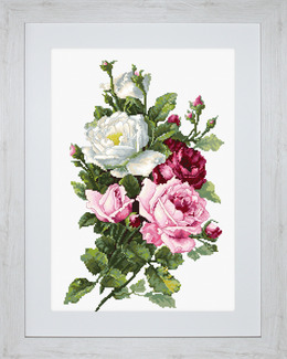 Broderikit Tavla Bukett med rosor