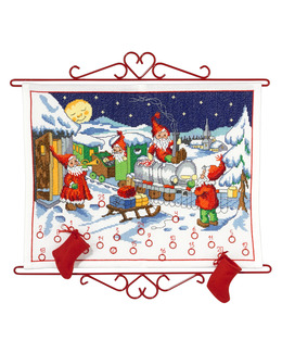 Broderikit Kalender Tomtens tåg