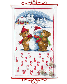 Broderikit Kalender Björnar i snön