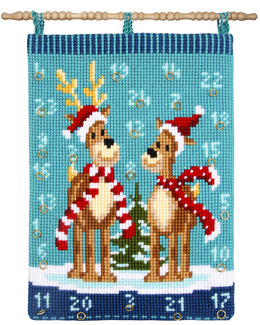 Broderikit Kalender Julklädda renar