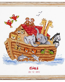 Broderikit Födelsetavla Noaks ark