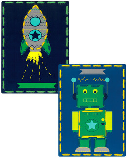 Kort Robot och raket 2-pack