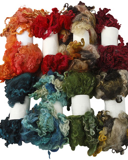 Krøllet ull mixede farger Strikking, pynt, garn og strikkeoppskrifter