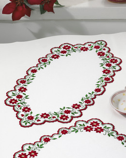 Broderikit Löpare Julrosor