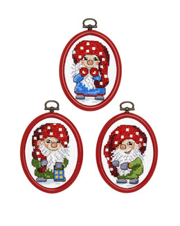 Broderikit Flexitavlor Glada tomtar 3-pack