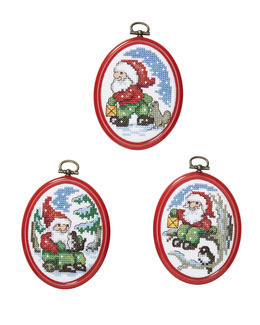 Broderikit Flexitavlor Tomte på tur 3-pack