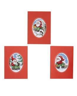 Julkort Tomte på tur 3-pack
