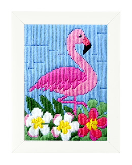 Broderikit Långstygn Flamingo