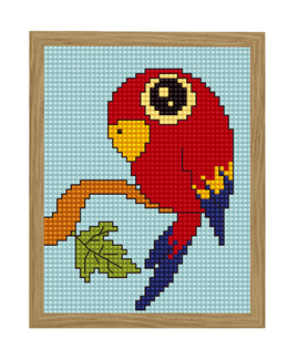 Broderikit Tavla Härligt röd ara