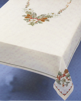 Broderikit Middagsduk Vinter i krans