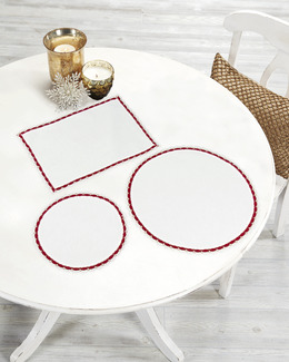Dukset Doilies vit/röd 3-pack