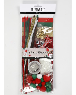 Hobbypakke Julemix Strikking, pynt, garn og strikkeoppskrifter