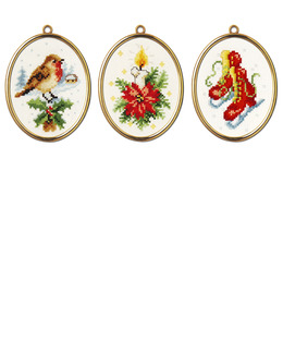 Broderikit Tavlor Vintermotiv 3-pack