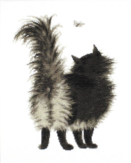 Broderikit Tavla Katt och fjäril