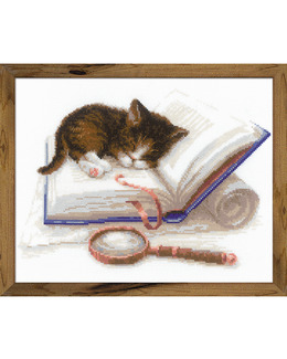 Broderikit Tavla Katt i boken