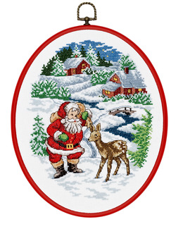 Broderikit Flexitavla Tomte med rådjur
