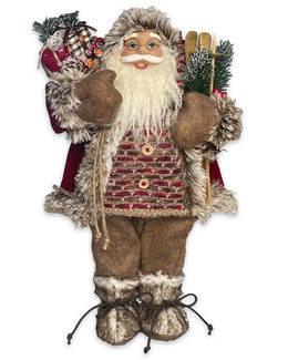 Julenisse med ski & sekk Strikking, pynt, garn og strikkeoppskrifter