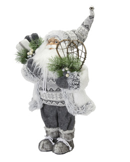 Jultomte med säck vit/grå