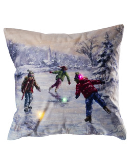 Kuddfodral med julmotiv och LED ljus lekande barn 1-Pack