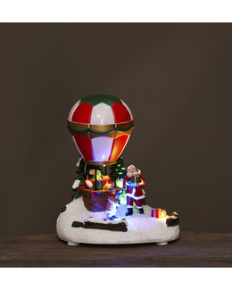Juldekoration Tomten Med Luftballong och LED
