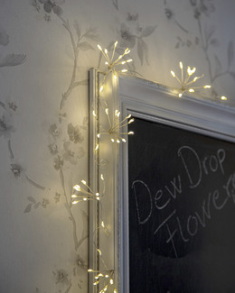 Batteridreven LED Lysslynge Dew drop Flower 140 cm Strikking, pynt, garn og strikkeoppskrifter