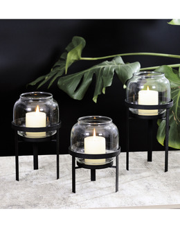 Ljuslyktor av glas 3-pack