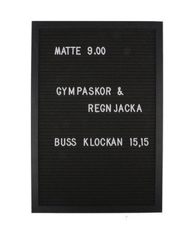 Bokstavstavla av filt
