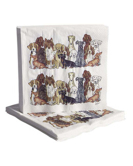 Lunchservett med tryckt motiv Hund 20-pack