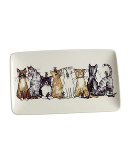 Assiett/serveringfat med handritat motiv Katt 1-pack