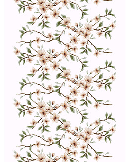 Metervara med tryckt blommotiv Fägring