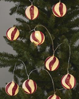 Lysslynge Jul Candycane LED Strikking, pynt, garn og strikkeoppskrifter