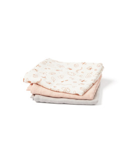 Muslinfilt Baby Rosa mix 3-pack