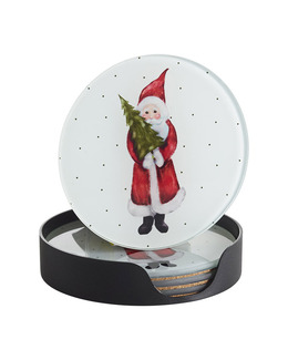 Glasunderlägg med tryckt motiv Julefrid 4-pack