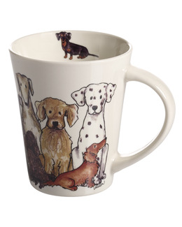 Porslinsmugg med handritat motiv Hund 1-pack