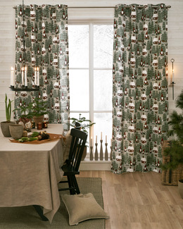 Öljettlängd Tomtehus med tryckt julmotiv 2-pack
