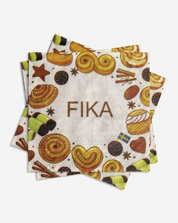 Servietter Fika 1 stk 20-pk Strikking, pynt, garn og strikkeoppskrifter