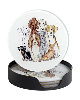 Glasunderlägg Hund 4-pack