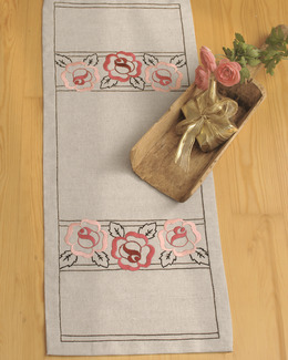 Broderikit Löpare Rosa rosor
